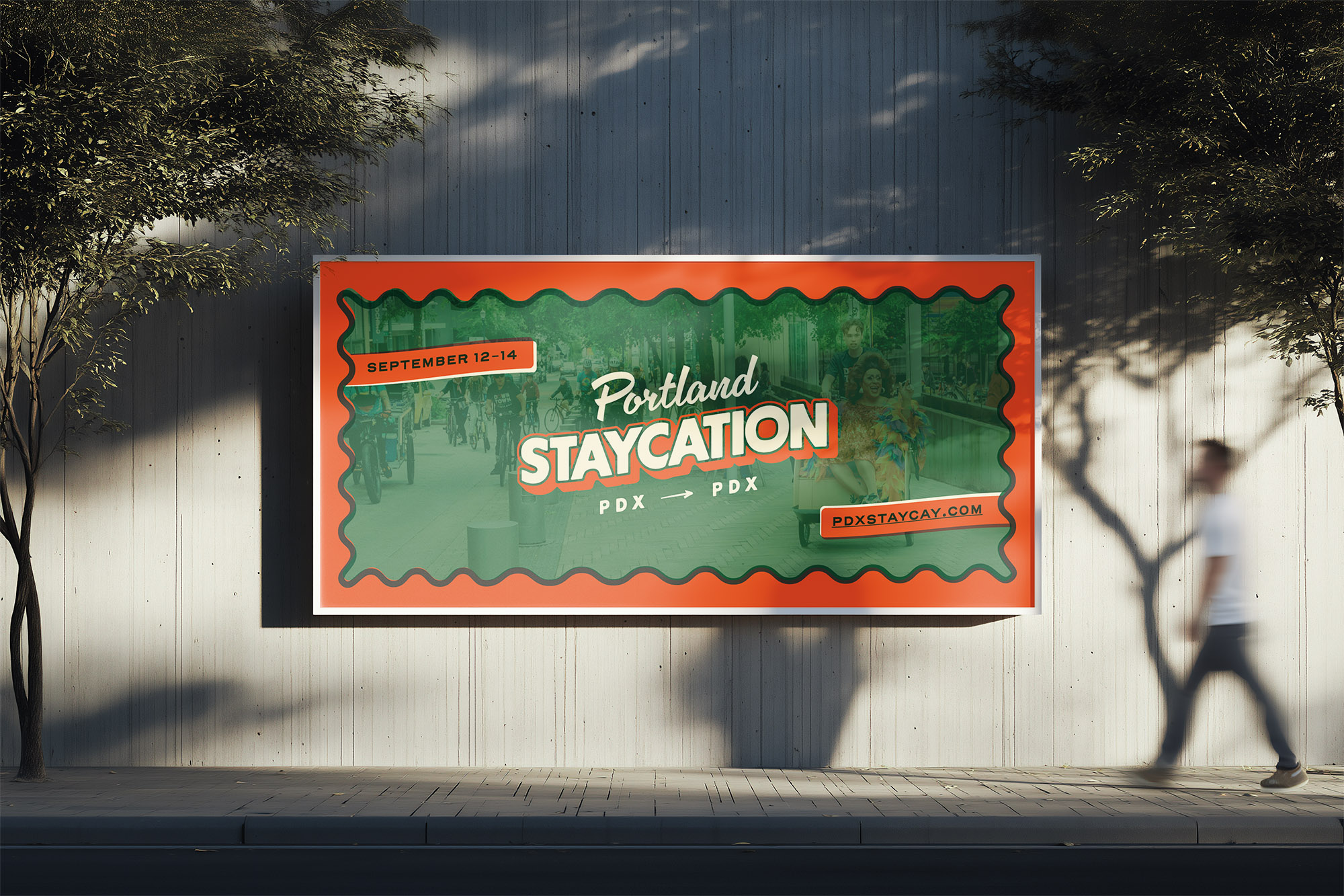 Portland Staycation billboard in the city
